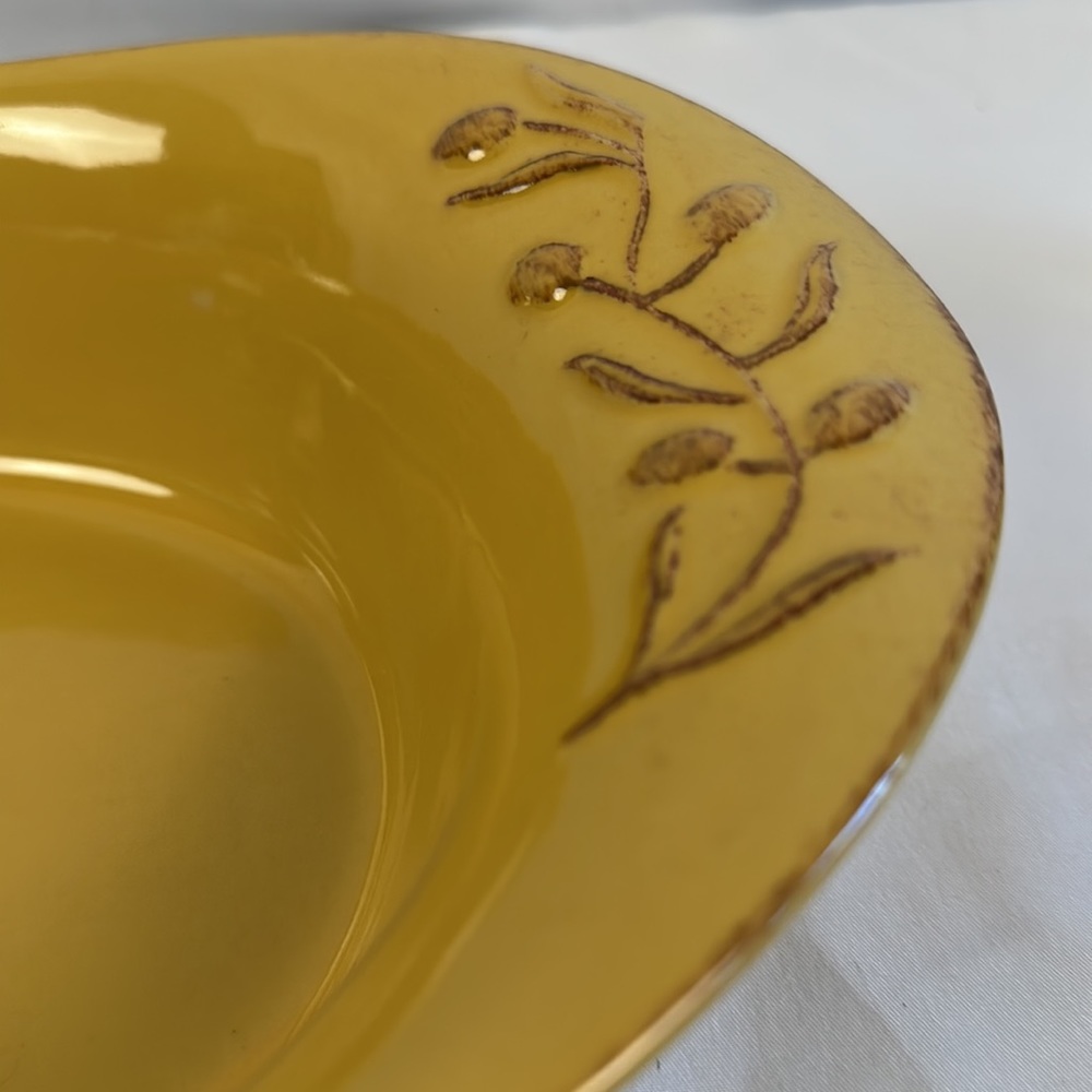 Cerutil Stoneware Oval Serving Bowls Mustard Yellow Portugal - Picture 6 of 9